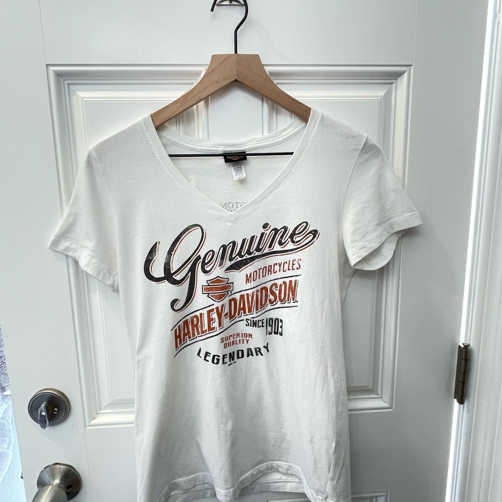 Harley-Davidson Women’s White Tee with Bold Logo